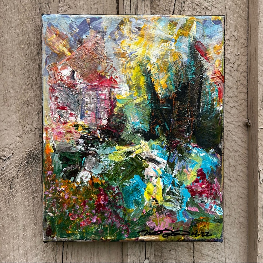 Vibrant Abstract landscape Oil Painting - Multicolor
8”x10” signed and sealed - Picture 5 of 5